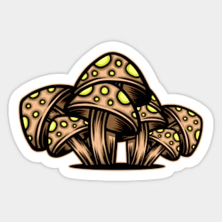 Forest mushroom illustration Sticker